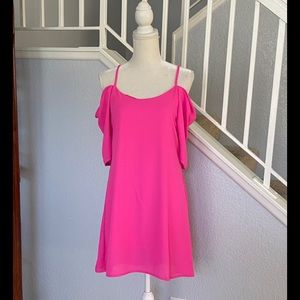 Women Chiffon Short Sleeve Cold Shoulder Dress Top